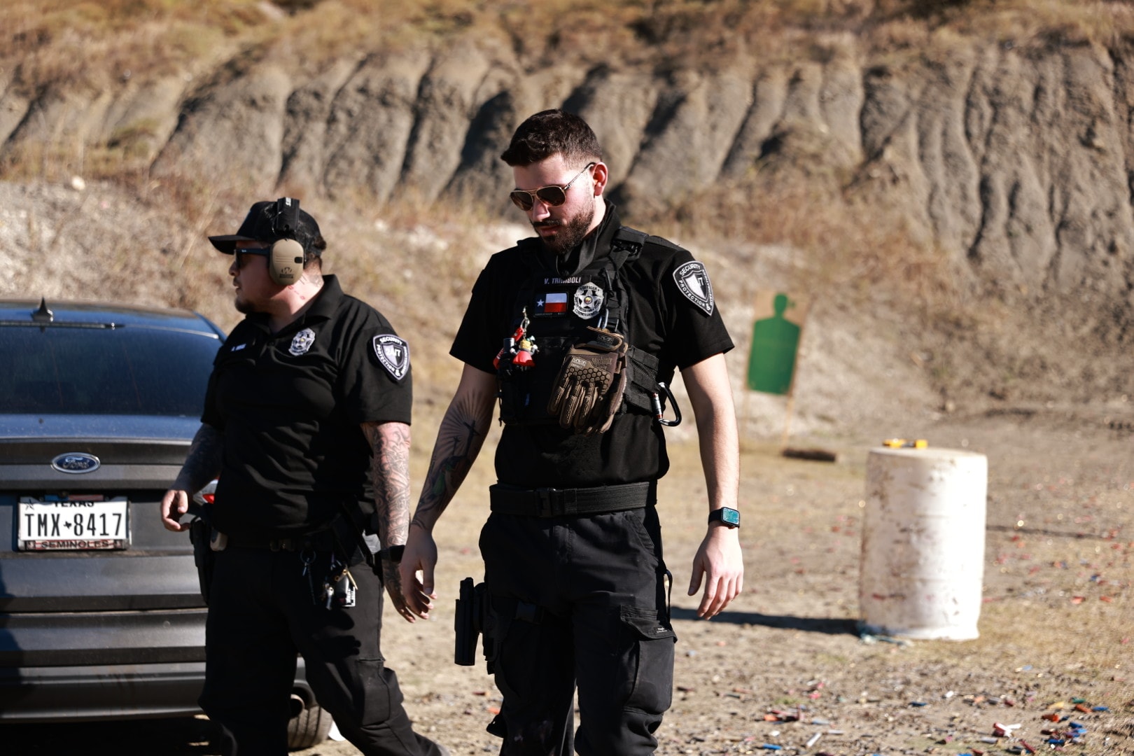 24/7 Protection officers walking at the training range