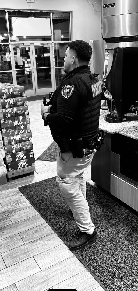 Security training instructor with students